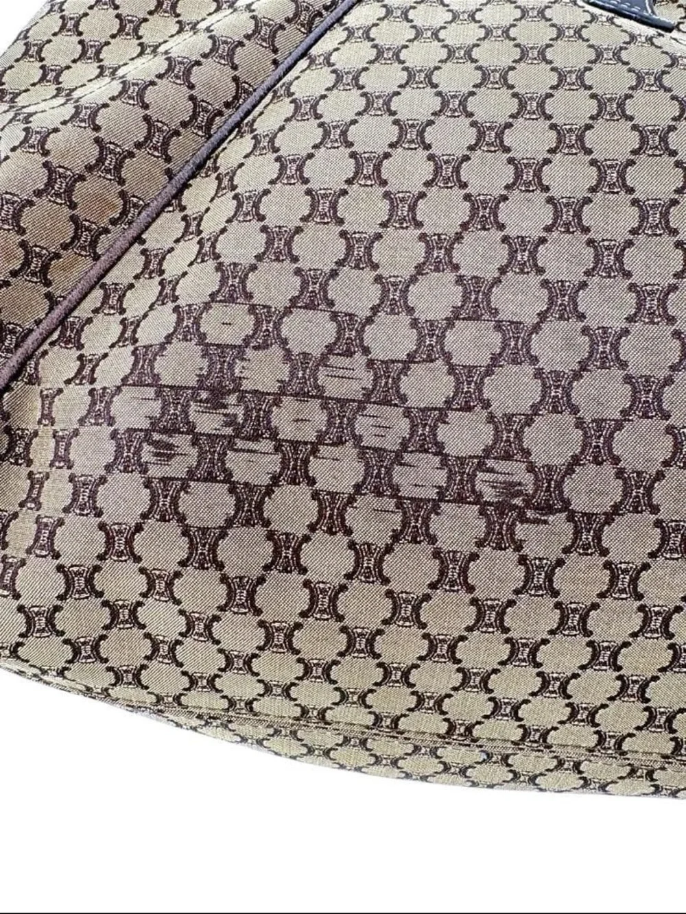 Celine Brown Monogram Shoulder Hobo Bag